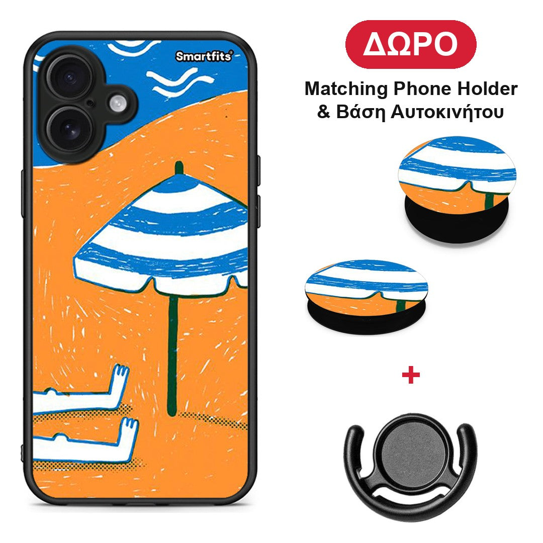 Summering - iPhone 16 Plus θήκη + Δώρο Phone Holder & Βάση Αυτοκινήτου
