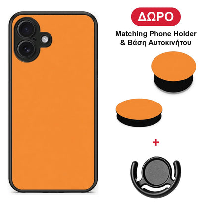 Tangerine Orange - iPhone 16 Plus θήκη + Δώρο Phone Holder & Βάση Αυτοκινήτου