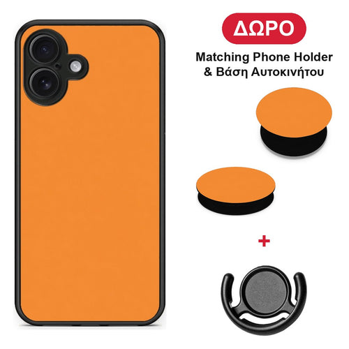 Tangerine Orange - iPhone 16 Plus θήκη + Δώρο Phone Holder & Βάση Αυτοκινήτου