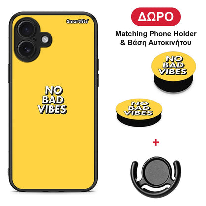Text Vibes - iPhone 16 Plus θήκη + Δώρο Phone Holder & Βάση Αυτοκινήτου