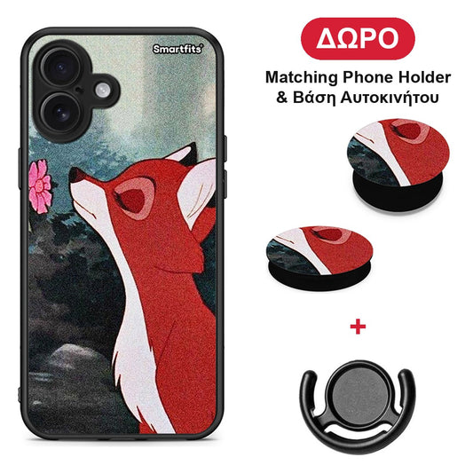 Tod And Vixey Love 2 - iPhone 16 Plus θήκη + Δώρο Phone Holder & Βάση Αυτοκινήτου