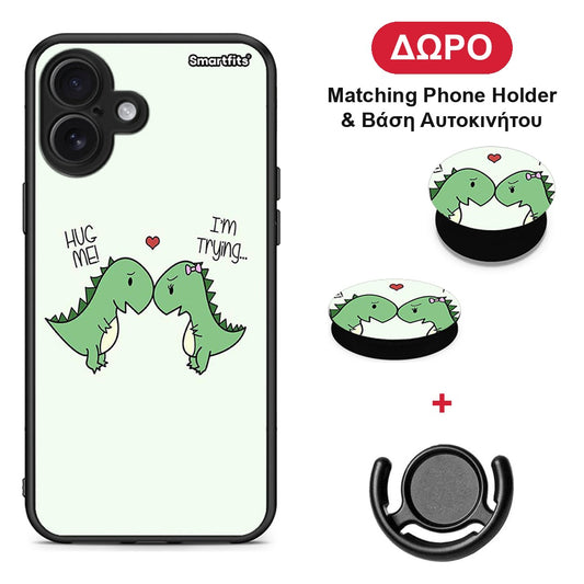 Valentine Rex - iPhone 16 Plus θήκη + Δώρο Phone Holder & Βάση Αυτοκινήτου