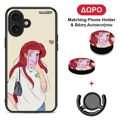 Walking Mermaid - iPhone 16 Plus θήκη + Δώρο Phone Holder & Βάση Αυτοκινήτου