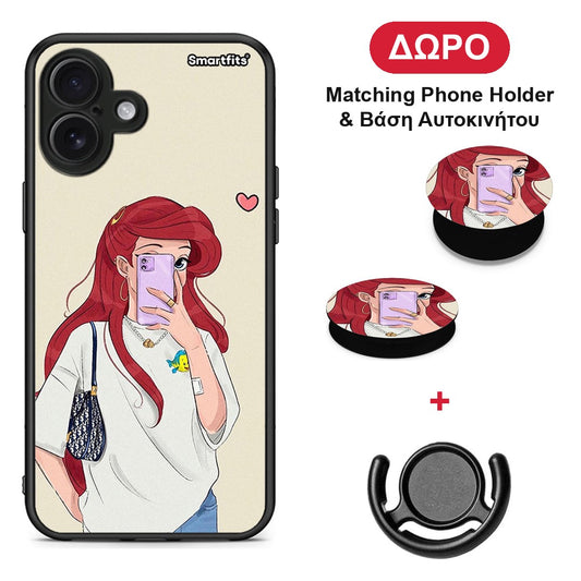 Walking Mermaid - iPhone 16 Plus θήκη + Δώρο Phone Holder & Βάση Αυτοκινήτου