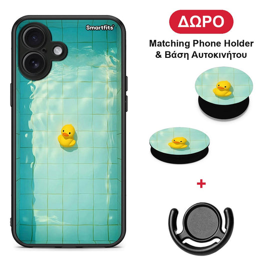 Yellow Duck - iPhone 16 Plus θήκη + Δώρο Phone Holder & Βάση Αυτοκινήτου