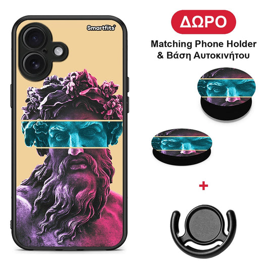 Zeus Art - iPhone 16 Plus θήκη + Δώρο Phone Holder & Βάση Αυτοκινήτου
