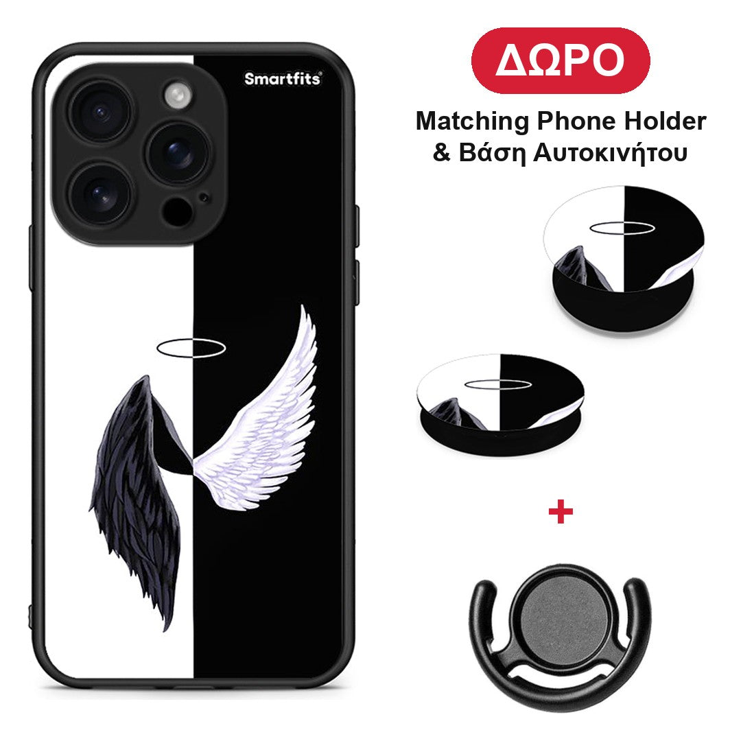 Angels Demons - iPhone 16 Pro θήκη + Δώρο Phone Holder & Βάση Αυτοκινήτου