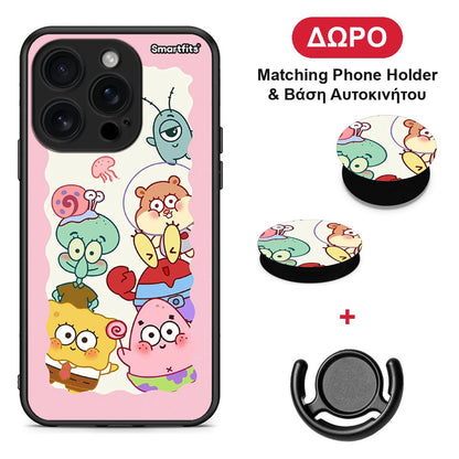 Cute Companion - iPhone 16 Pro θήκη + Δώρο Phone Holder & Βάση Αυτοκινήτου
