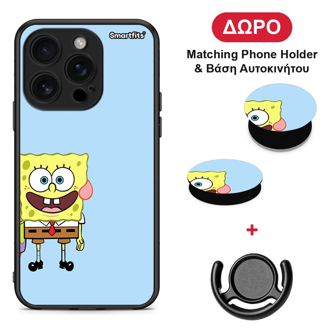 Friends Bob - iPhone 16 Pro θήκη + Δώρο Phone Holder & Βάση Αυτοκινήτου