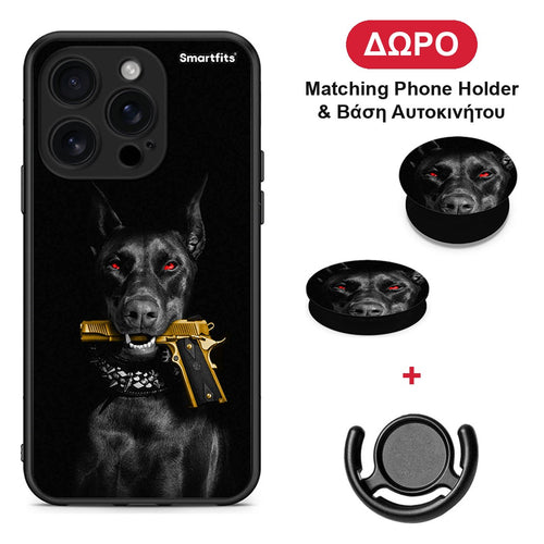 Golden Gun - iPhone 16 Pro θήκη + Δώρο Phone Holder & Βάση Αυτοκινήτου