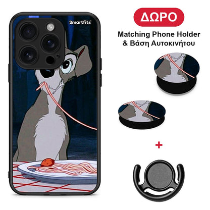 Lady And Tramp 1 - iPhone 16 Pro θήκη + Δώρο Phone Holder & Βάση Αυτοκινήτου