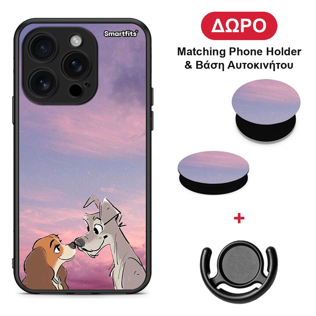 Lady And Tramp - iPhone 16 Pro θήκη + Δώρο Phone Holder & Βάση Αυτοκινήτου