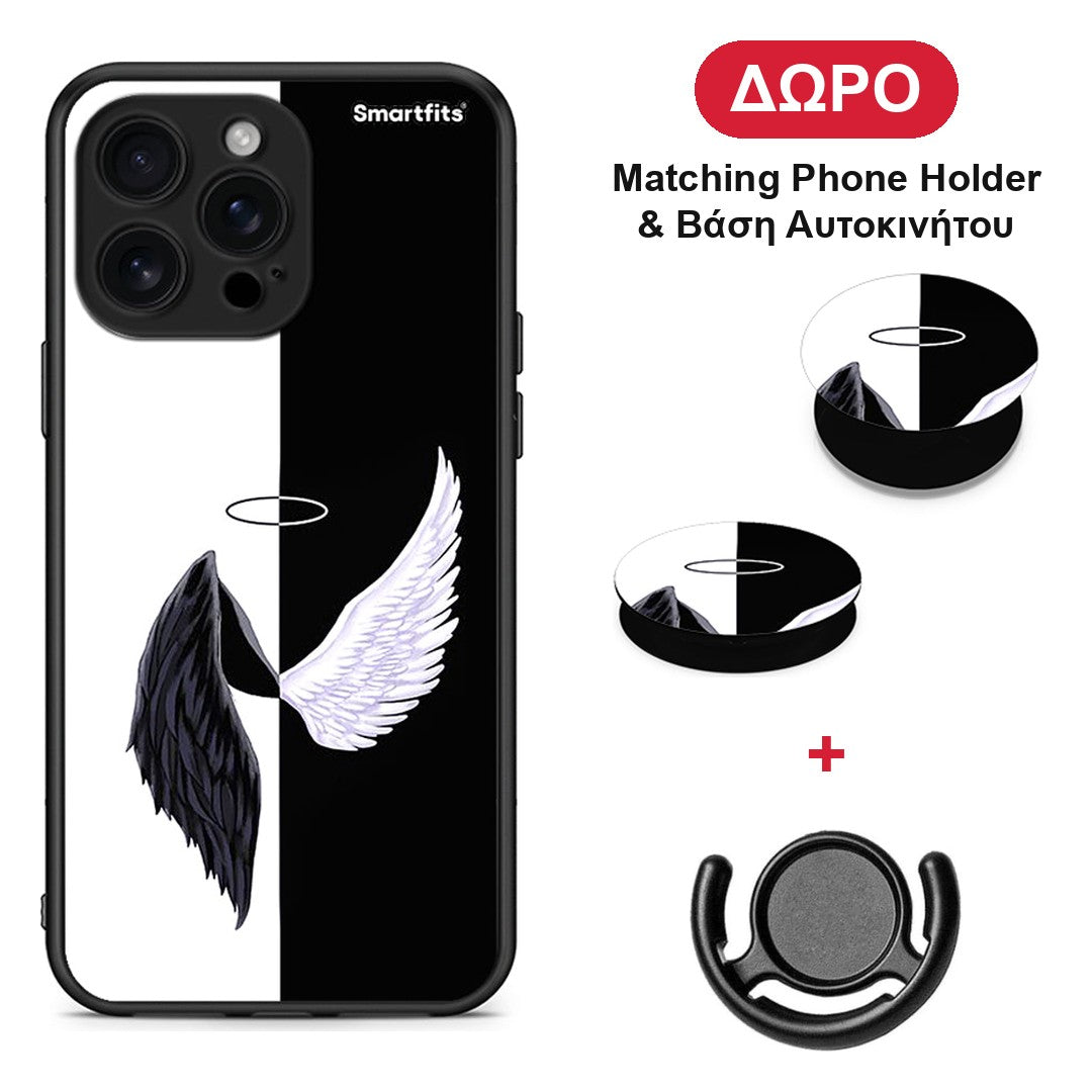 Angels Demons - iPhone 16 Pro Max θήκη + Δώρο Phone Holder & Βάση Αυτοκινήτου