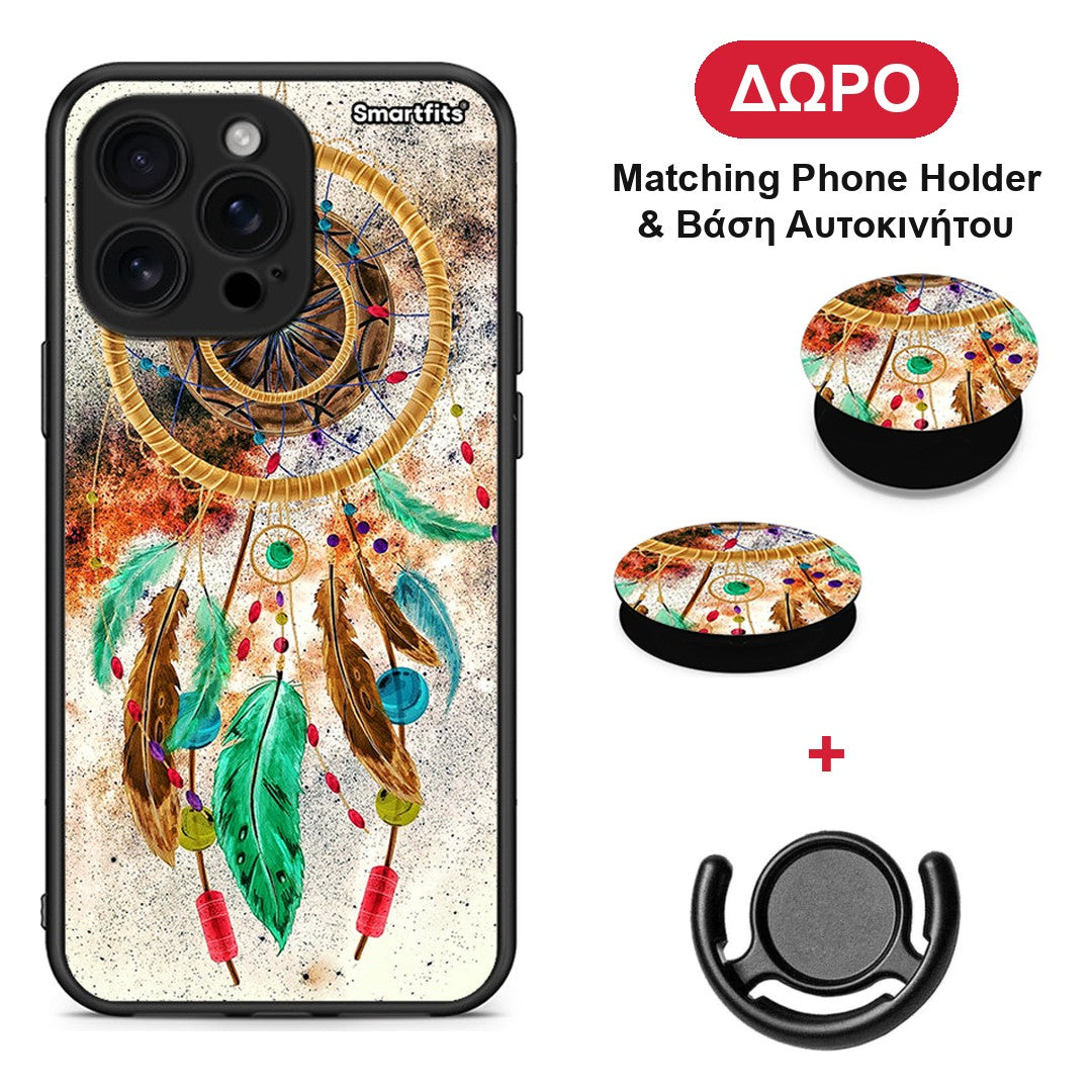 Boho DreamCatcher - iPhone 16 Pro Max θήκη + Δώρο Phone Holder & Βάση Αυτοκινήτου