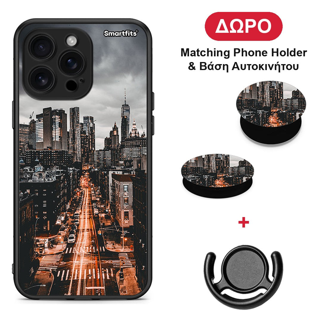 City Lights - iPhone 16 Pro Max θήκη + Δώρο Phone Holder & Βάση Αυτοκινήτου