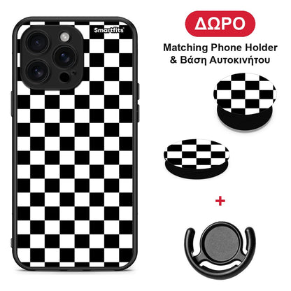 Geometric Squares - iPhone 16 Pro Max θήκη + Δώρο Phone Holder & Βάση Αυτοκινήτου