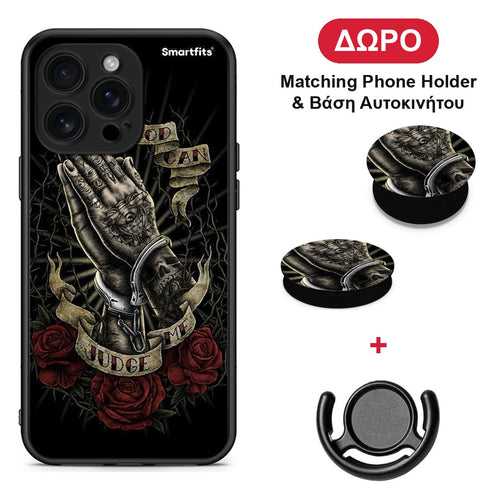 Judge By God - iPhone 16 Pro Max θήκη + Δώρο Phone Holder & Βάση Αυτοκινήτου