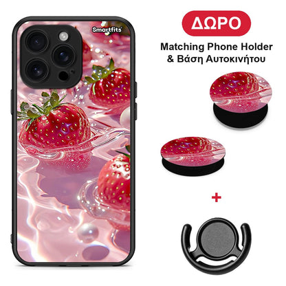 Juicy Strawberries - iPhone 16 Pro Max θήκη + Δώρο Phone Holder & Βάση Αυτοκινήτου