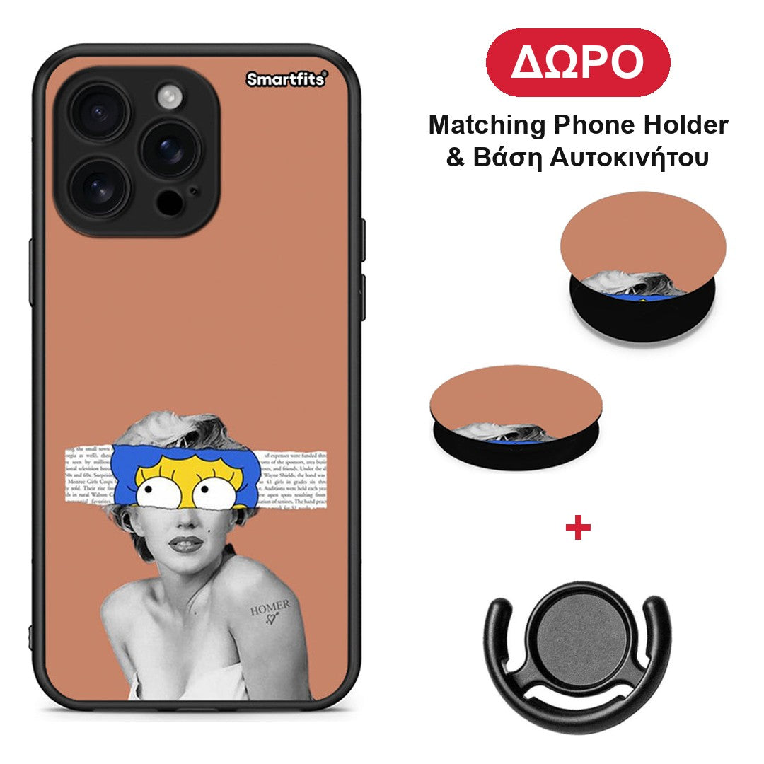 Sim Merilyn - iPhone 16 Pro Max θήκη + Δώρο Phone Holder & Βάση Αυτοκινήτου