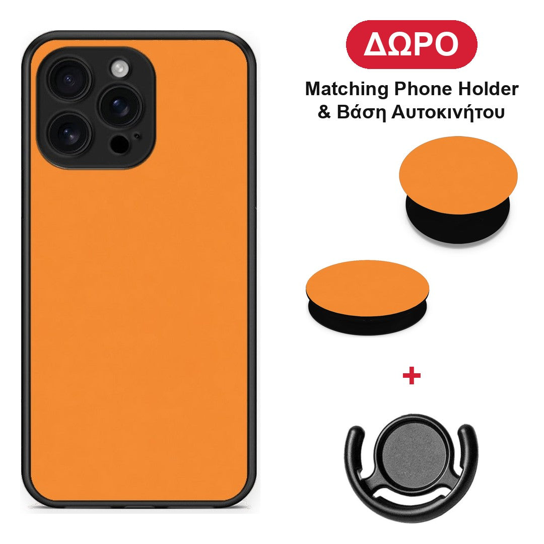 Tangerine Orange - iPhone 16 Pro Max θήκη + Δώρο Phone Holder & Βάση Αυτοκινήτου
