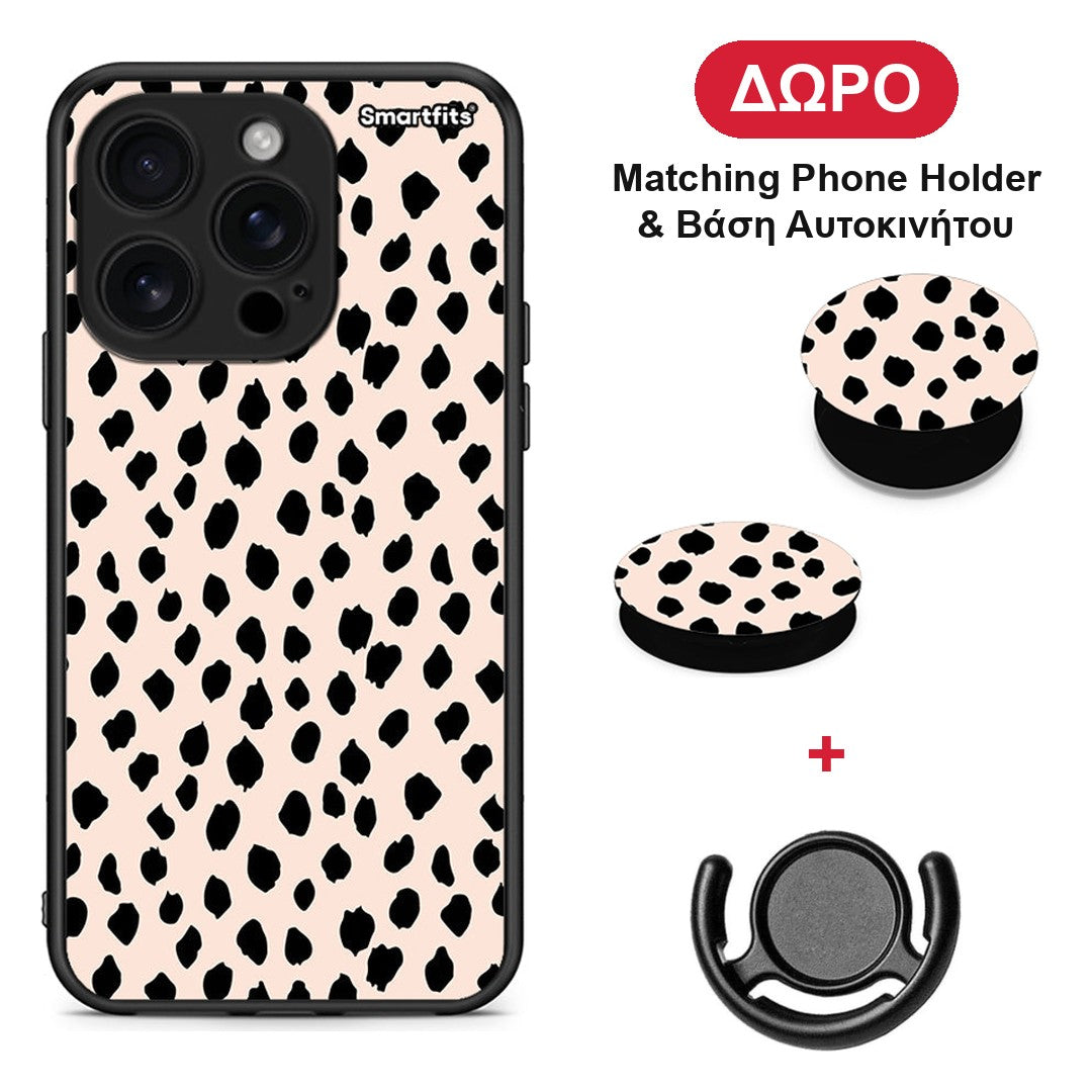 New Polka Dots - iPhone 16 Pro θήκη + Δώρο Phone Holder & Βάση Αυτοκινήτου