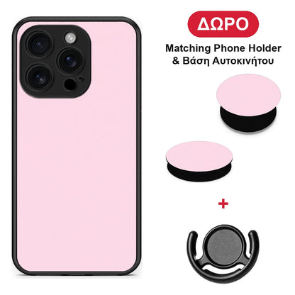 Pale Pink - iPhone 16 Pro θήκη + Δώρο Phone Holder & Βάση Αυτοκινήτου