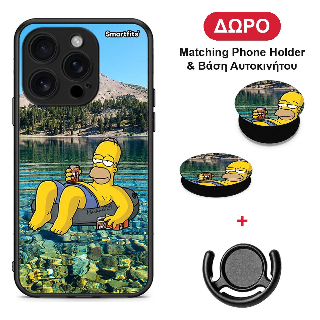 Summer Happiness - iPhone 16 Pro θήκη + Δώρο Phone Holder & Βάση Αυτοκινήτου