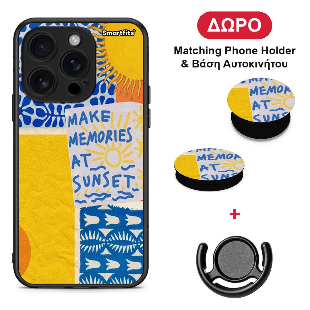 Sunset Memories - iPhone 16 Pro θήκη + Δώρο Phone Holder & Βάση Αυτοκινήτου