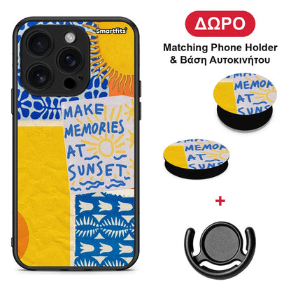 Sunset Memories - iPhone 16 Pro θήκη + Δώρο Phone Holder & Βάση Αυτοκινήτου