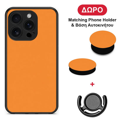 Tangerine Orange - iPhone 16 Pro θήκη + Δώρο Phone Holder & Βάση Αυτοκινήτου