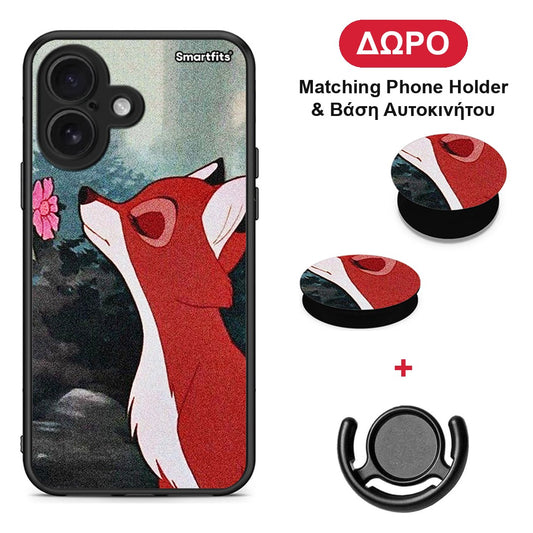 Tod And Vixey Love 2 - iPhone 16 θήκη + Δώρο Phone Holder & Βάση Αυτοκινήτου