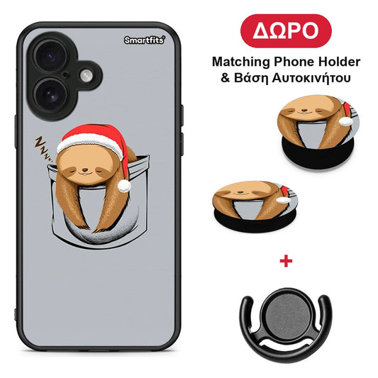 Xmas Zzzz - iPhone 16 θήκη + Δώρο Phone Holder & Βάση Αυτοκινήτου