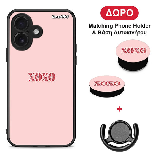 XOXO Love - iPhone 16 θήκη + Δώρο Phone Holder & Βάση Αυτοκινήτου