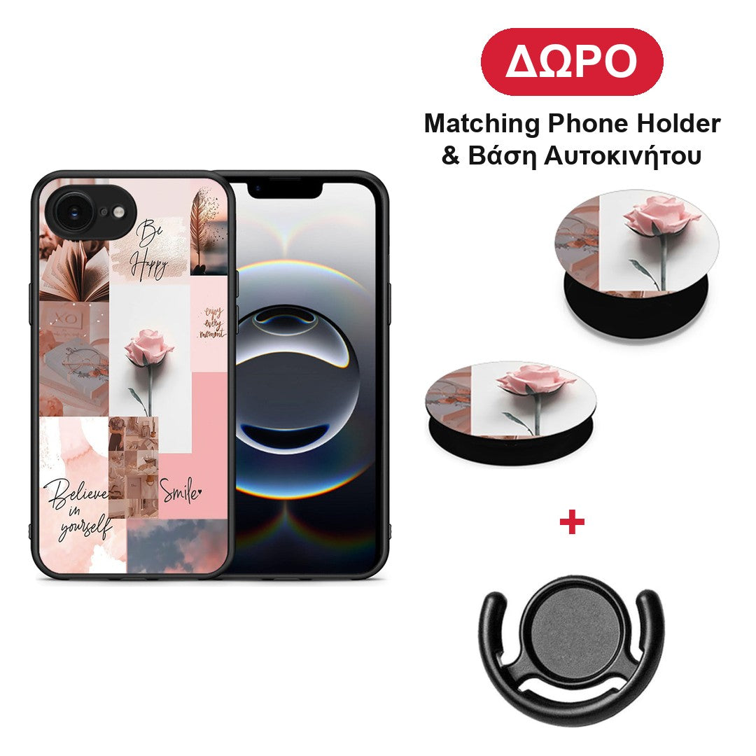 Aesthetic Collage - iPhone 16e θήκη + Δώρο Phone Holder & Βάση Αυτοκινήτου