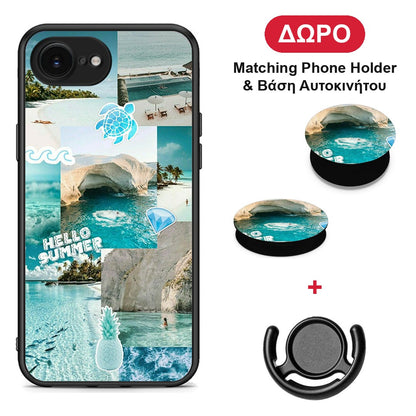 Aesthetic Summer - iPhone 16e θήκη + Δώρο Phone Holder & Βάση Αυτοκινήτου