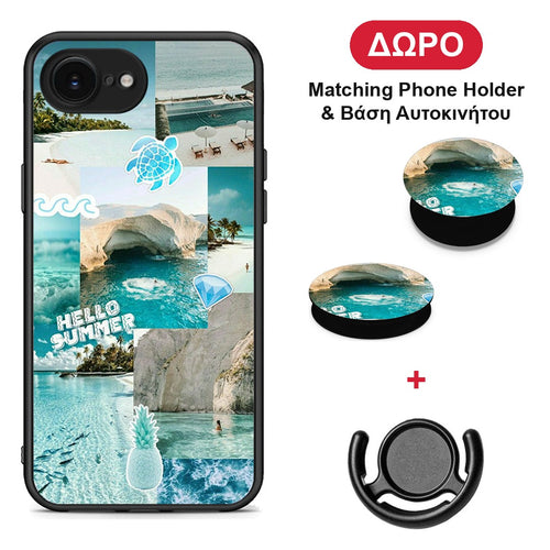 Aesthetic Summer - iPhone 16e θήκη + Δώρο Phone Holder & Βάση Αυτοκινήτου