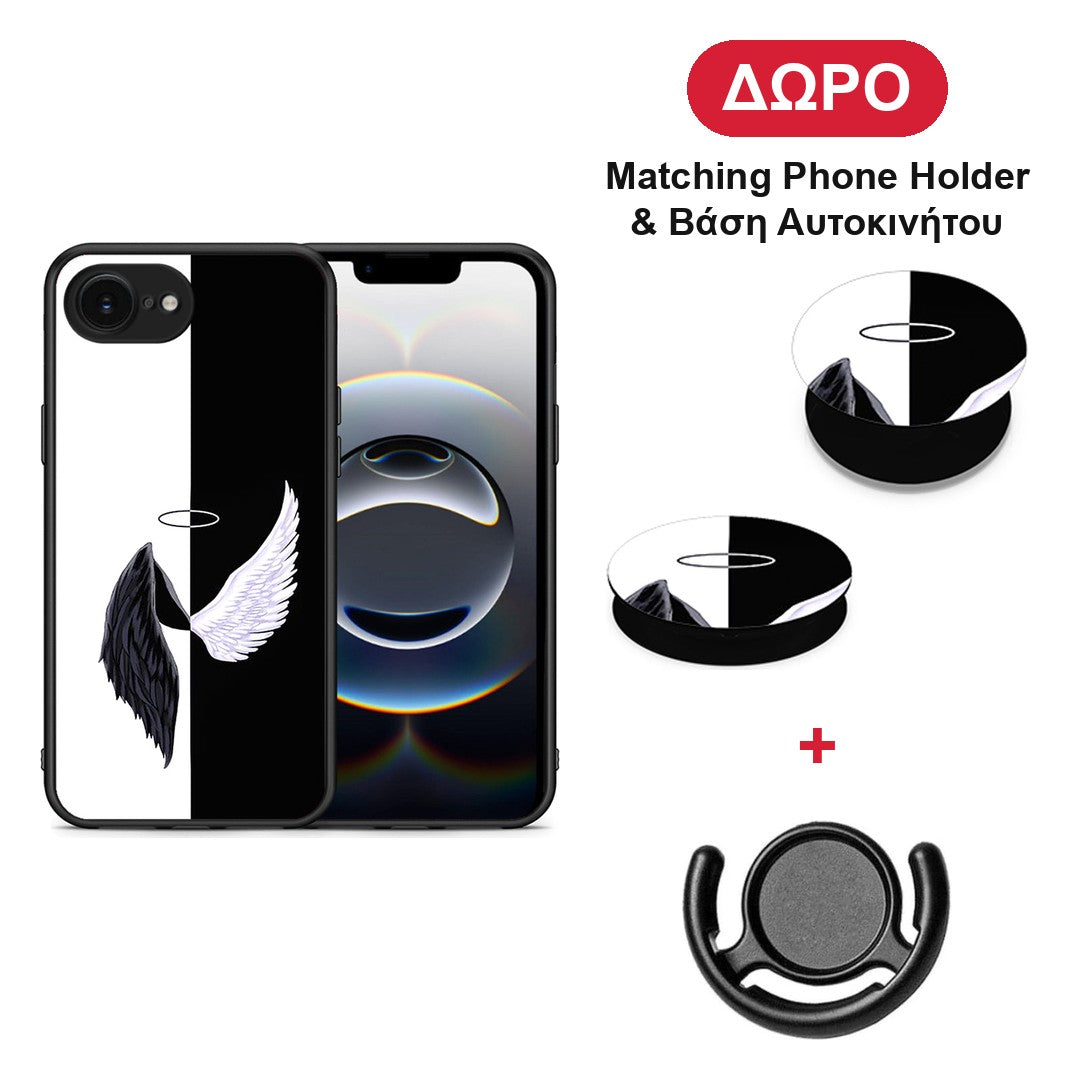 Angels Demons - iPhone 16e θήκη + Δώρο Phone Holder & Βάση Αυτοκινήτου