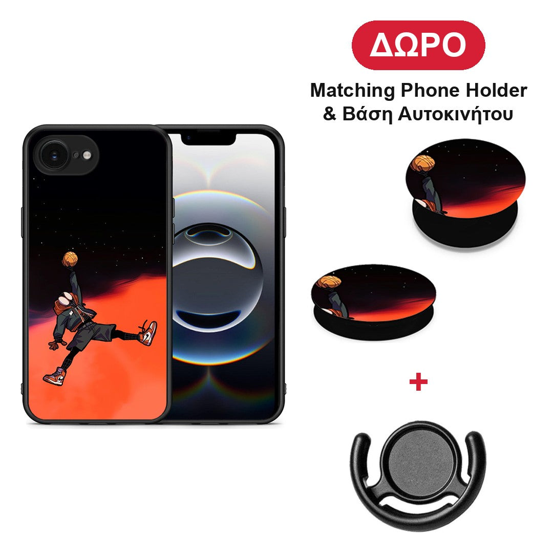 Basketball Hero - iPhone 16e θήκη + Δώρο Phone Holder & Βάση Αυτοκινήτου