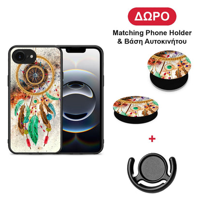Boho DreamCatcher - iPhone 16e θήκη + Δώρο Phone Holder & Βάση Αυτοκινήτου