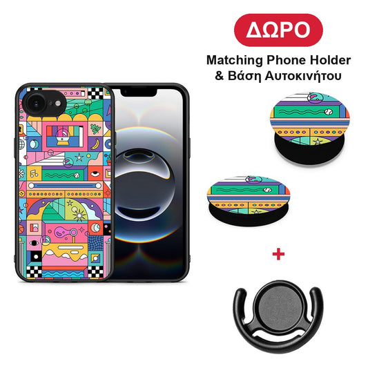 Bubbles Soap - iPhone 16e θήκη + Δώρο Phone Holder & Βάση Αυτοκινήτου