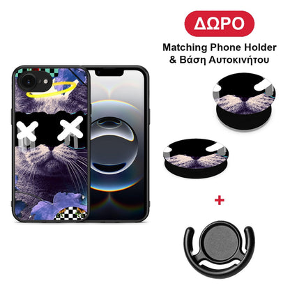 Cat Collage - iPhone 16e θήκη + Δώρο Phone Holder & Βάση Αυτοκινήτου