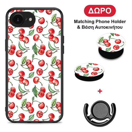 Cherry Summer - iPhone 16e θήκη + Δώρο Phone Holder & Βάση Αυτοκινήτου