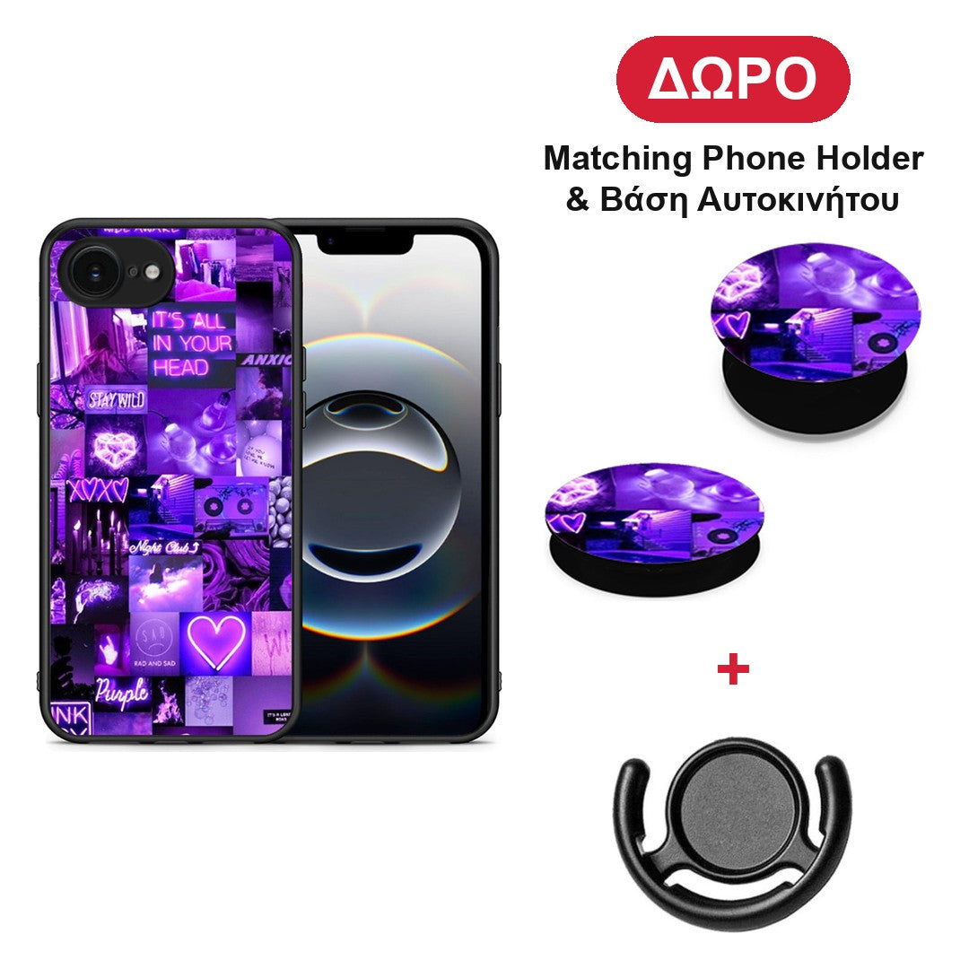 Collage Stay Wild - iPhone 16e θήκη + Δώρο Phone Holder & Βάση Αυτοκινήτου