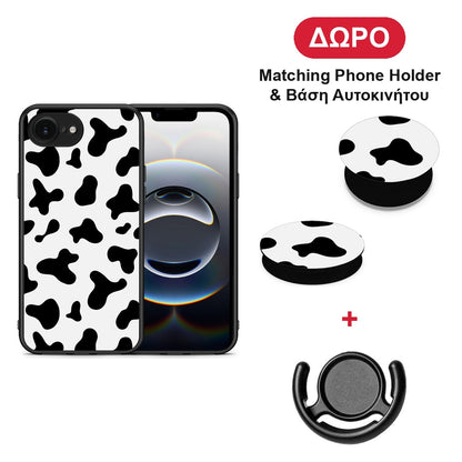 Cow Print - iPhone 16e θήκη + Δώρο Phone Holder & Βάση Αυτοκινήτου