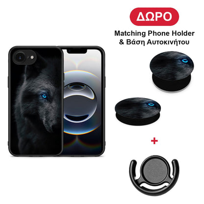Dark Wolf - iPhone 16e θήκη + Δώρο Phone Holder & Βάση Αυτοκινήτου