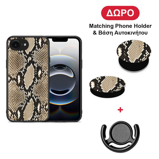 Animal Fashion Snake - iPhone 16e θήκη + Δώρο Phone Holder & Βάση Αυτοκινήτου