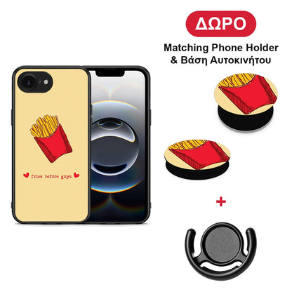 Fries Before Guys - iPhone 16e θήκη + Δώρο Phone Holder & Βάση Αυτοκινήτου