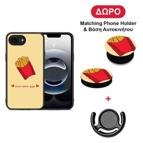 Fries Before Guys - iPhone 16e θήκη + Δώρο Phone Holder & Βάση Αυτοκινήτου