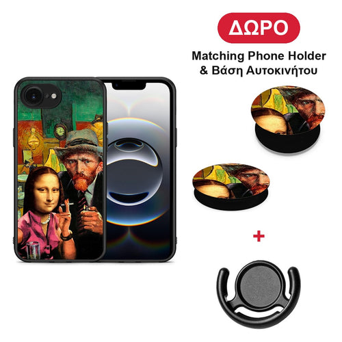 Funny Art - iPhone 16e θήκη + Δώρο Phone Holder & Βάση Αυτοκινήτου