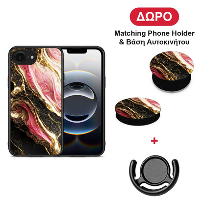 Glamorous Pink Marble - iPhone 16e θήκη + Δώρο Phone Holder & Βάση Αυτοκινήτου